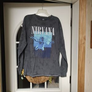 New Nivana Gray Tie Dye Long Sleeved Shirt Size Men's L